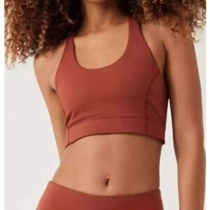 OUTDOOR VOICES Women's Doing Things Bra XXS Saddle Brown Red Racerback NWT